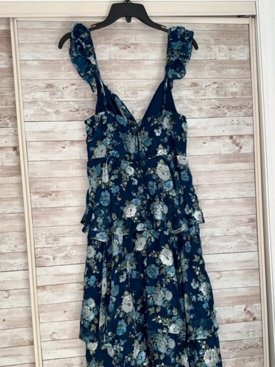 Altar'd State Dresses & Skirts - Altar’d State Blue and White flowered dress with ruffles